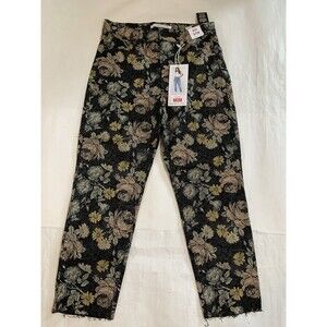 🌻2 for $20🌻 Celebrity Pink Jeans Womans 9/29 Mom High Rise Floral Boho Raw Hem